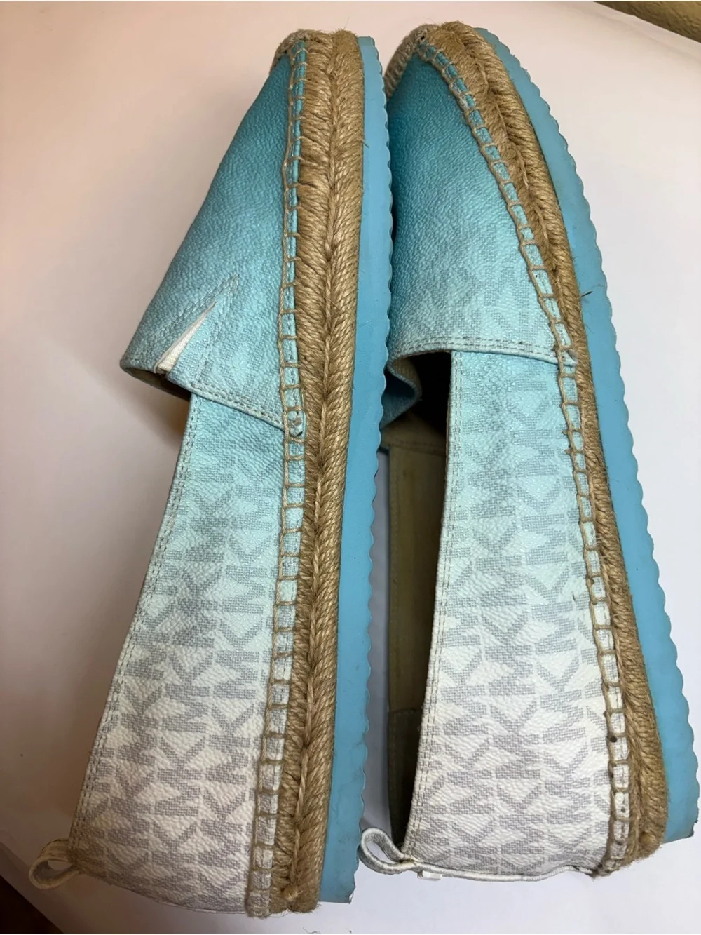 Michael Kors Turquoise Espadrille Slip-On Flats Size 10